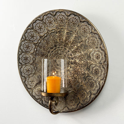 30cm Wall Mounted Candle Holder - Metal