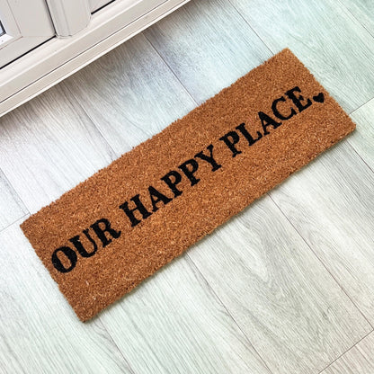 Our Happy Place 🖤 Coir Step Doormat - 60 x 20cm