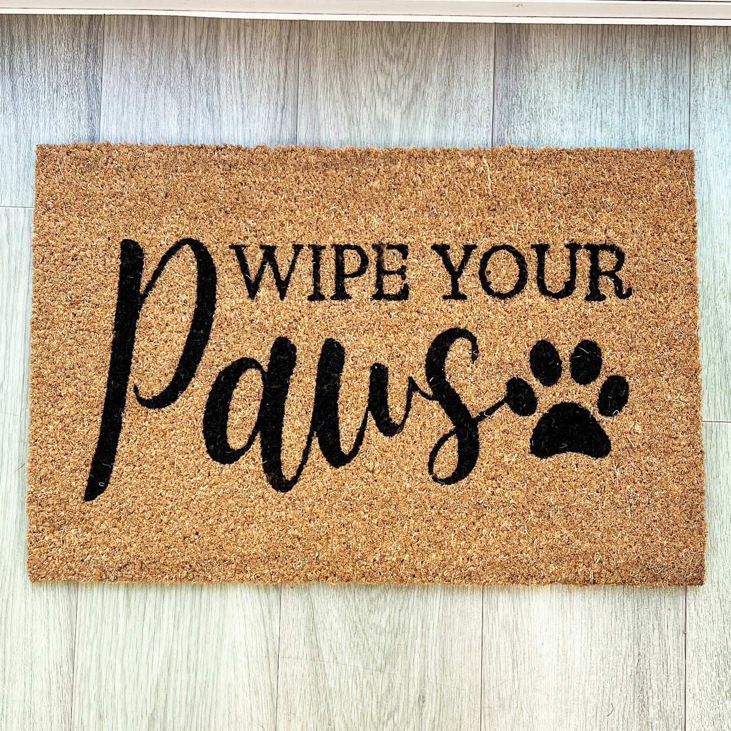 'Wipe Your Paws' Funny Coir Doormat - 60 x 40cm