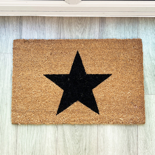 Black Star Coir Doormat - 60 x 40cm