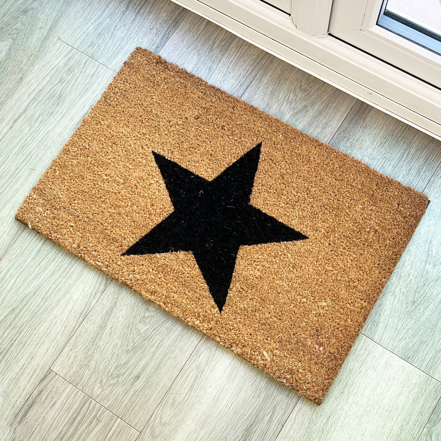 Black Star Coir Doormat - 60 x 40cm