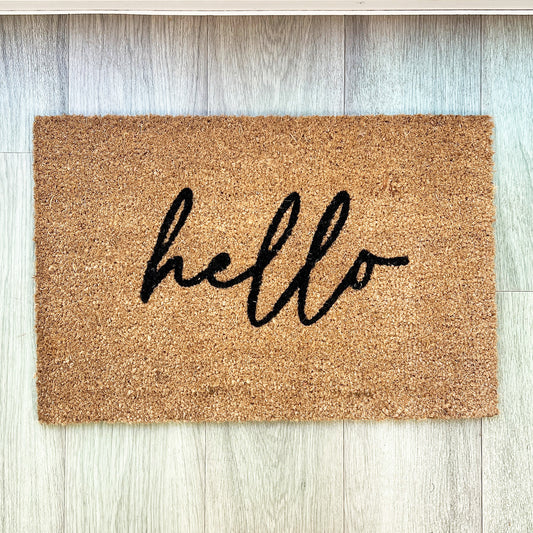 'Hello' Coir Doormat - 60 x 40cm