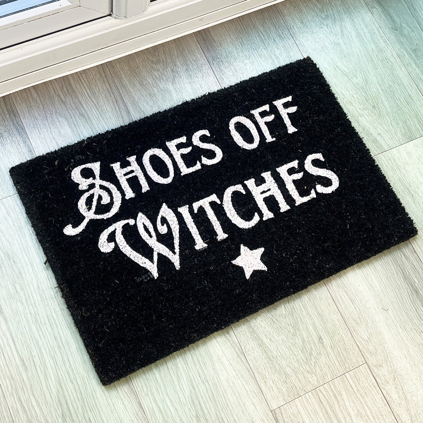 'Shoes off Witches' ★ Coir Doormat - 60 x 40cm