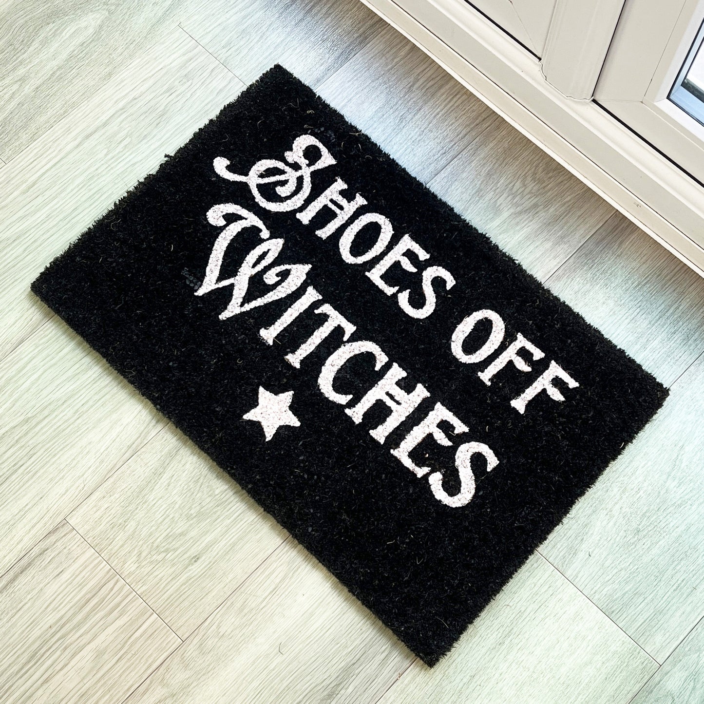 'Shoes off Witches' ★ Coir Doormat - 60 x 40cm