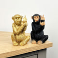 Pair of Small Middle Finger Monkey Ornaments - Resin