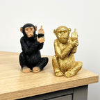 Pair of Small Middle Finger Monkey Ornaments - Resin