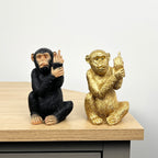 Pair of Small Middle Finger Monkey Ornaments - Resin