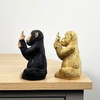 Pair of Small Middle Finger Monkey Ornaments - Resin
