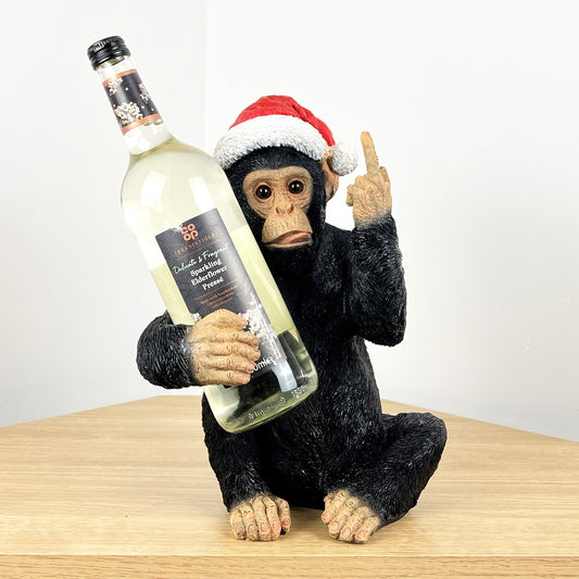 Christmas Middle Finger Monkey Wine Bottle Holder