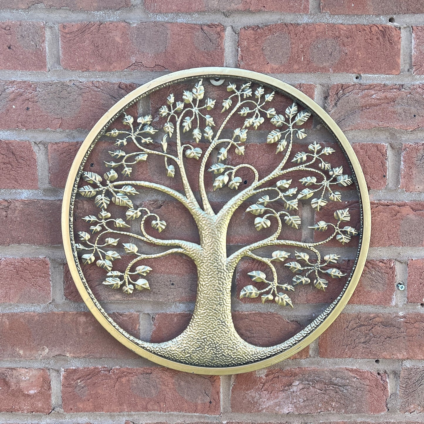 40.5cm Round Tree of Life Wall Art - Gold