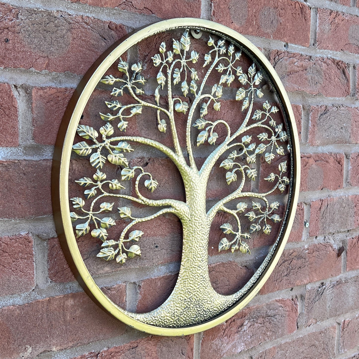 40.5cm Round Tree of Life Wall Art - Gold