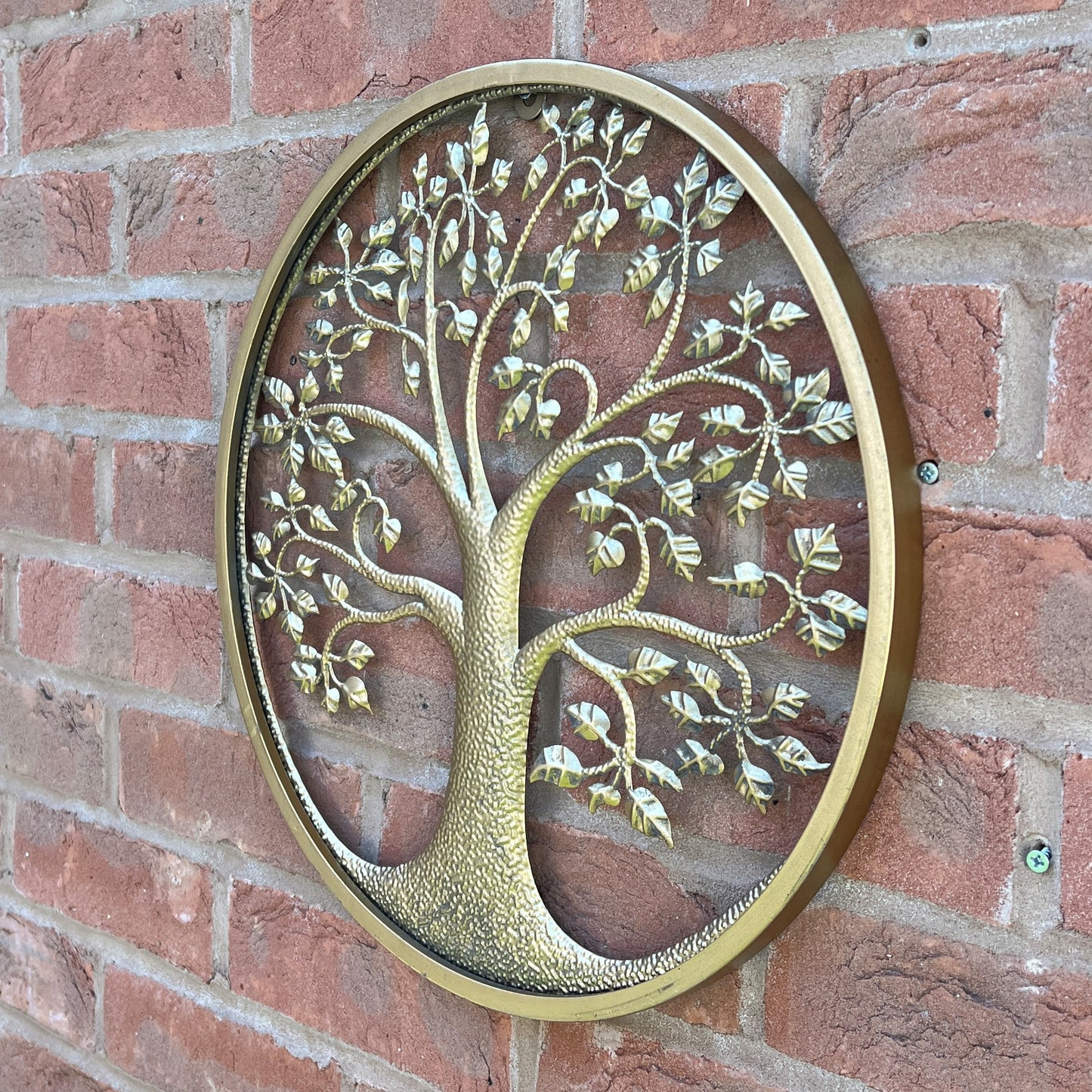 40.5cm Round Tree of Life Wall Art - Gold