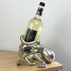 Metal Octopus Wine Bottle Holder - Silver