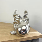 Metal Octopus Wine Bottle Holder - Silver