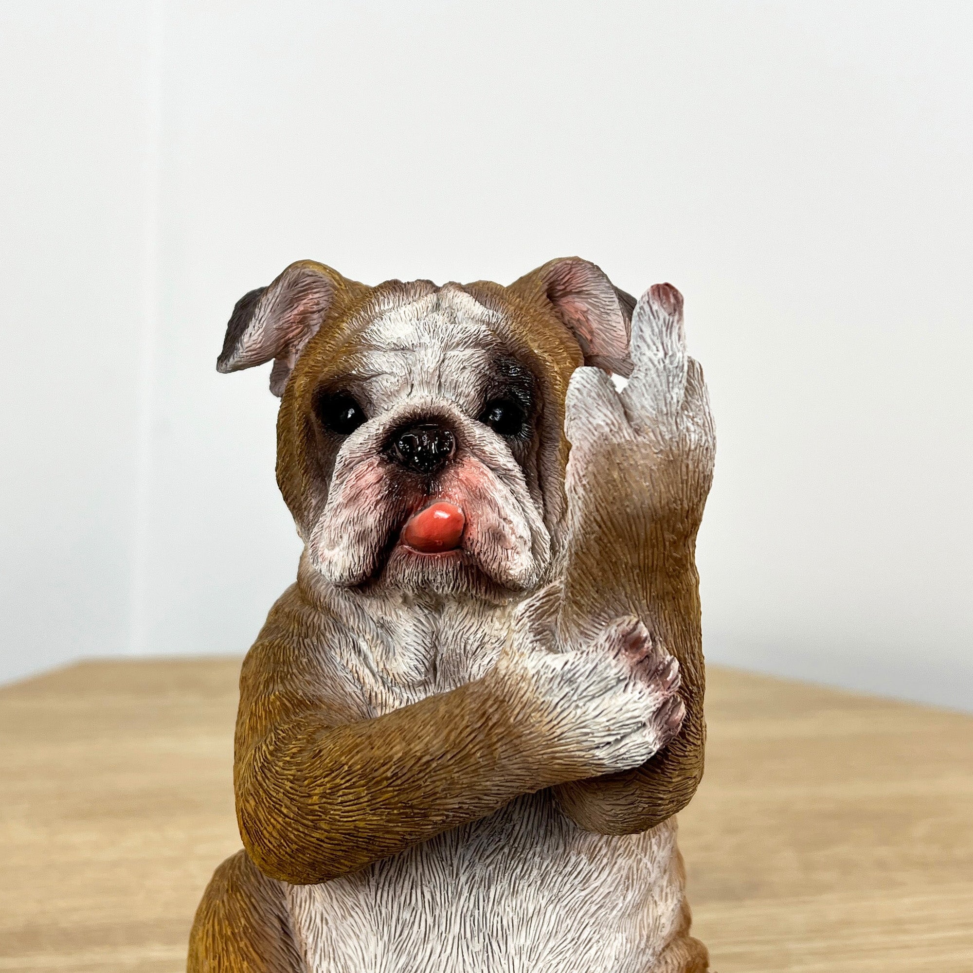 Middle Finger English Bulldog Ornament – Resin