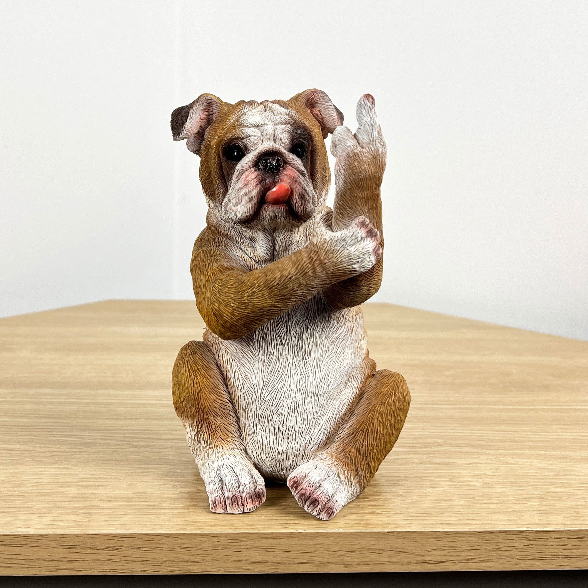 Middle Finger English Bulldog Ornament – Resin