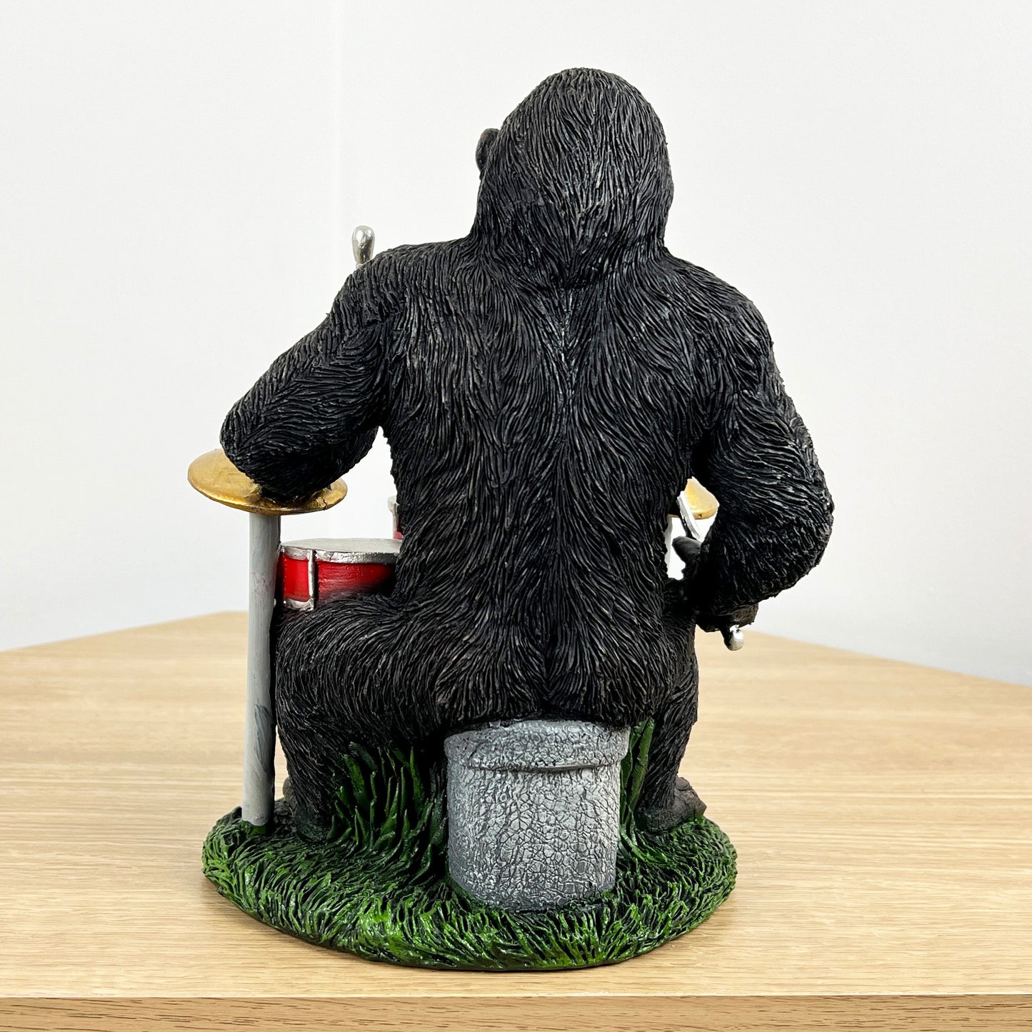 24cm Drumming Gorilla Ornament - Resin