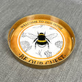 Bee Themed 33cm Round Tray with Handles - Plastic