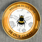 Bee Themed 33cm Round Tray with Handles - Plastic