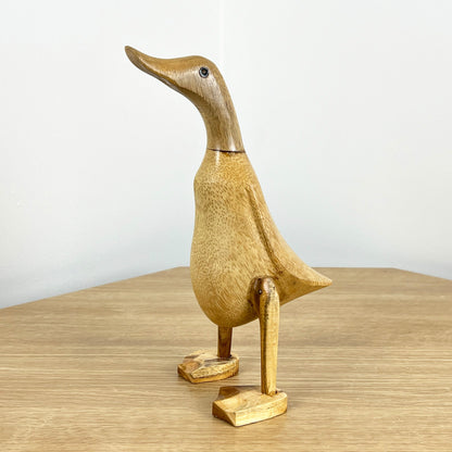 24.5cm Wooden Duck Ornament - Handmade