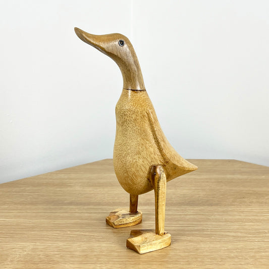 24.5cm Wooden Duck Ornament - Handmade