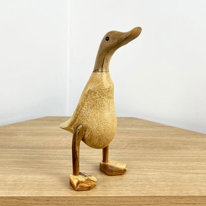 24.5cm Wooden Duck Ornament - Handmade