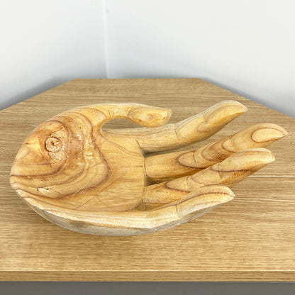 35cm Large Hand Bowl - Teak Wood