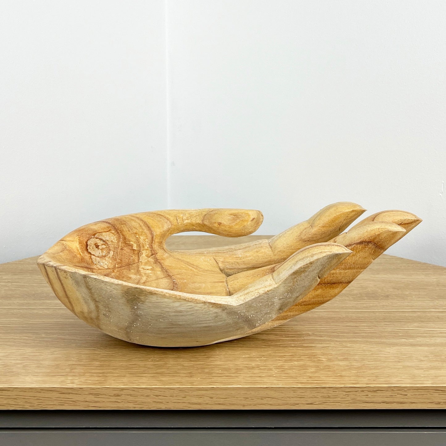 35cm Large Hand Bowl - Teak Wood