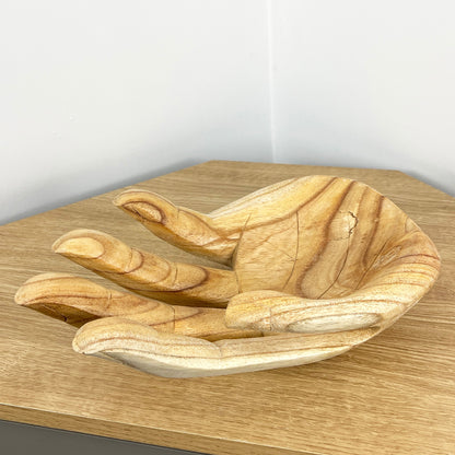 35cm Large Hand Bowl - Teak Wood