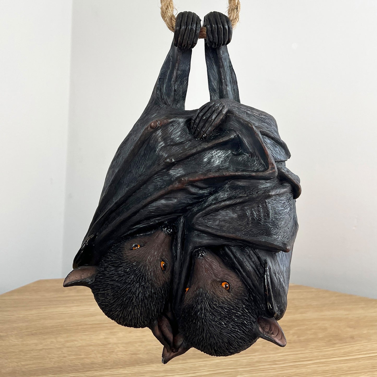 Realistic Hanging Bats Ornament - Resin