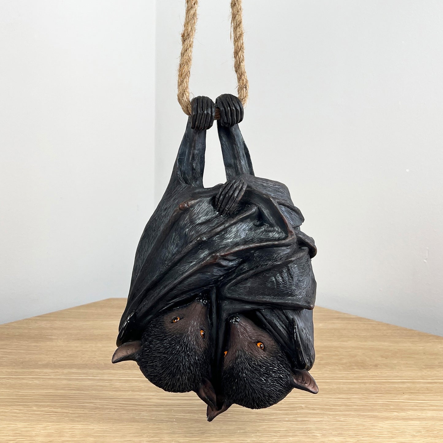 Realistic Hanging Bats Ornament - Resin