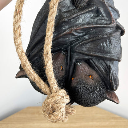 Realistic Hanging Bats Ornament - Resin