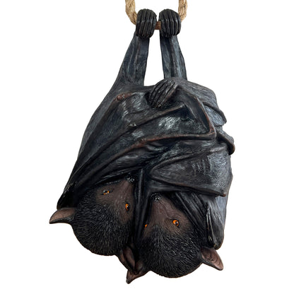 Realistic Hanging Bats Ornament - Resin