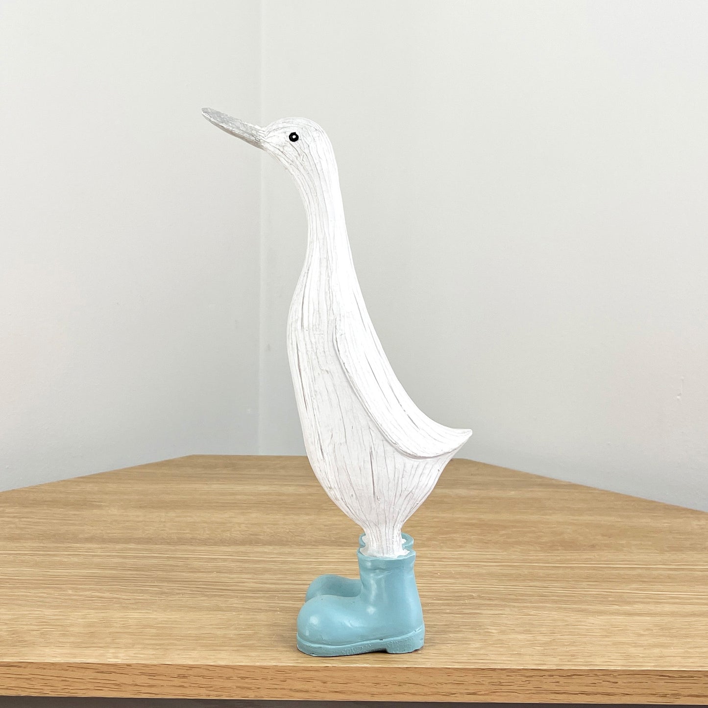 28cm Duck in Light Blue Boots Ornament - Resin