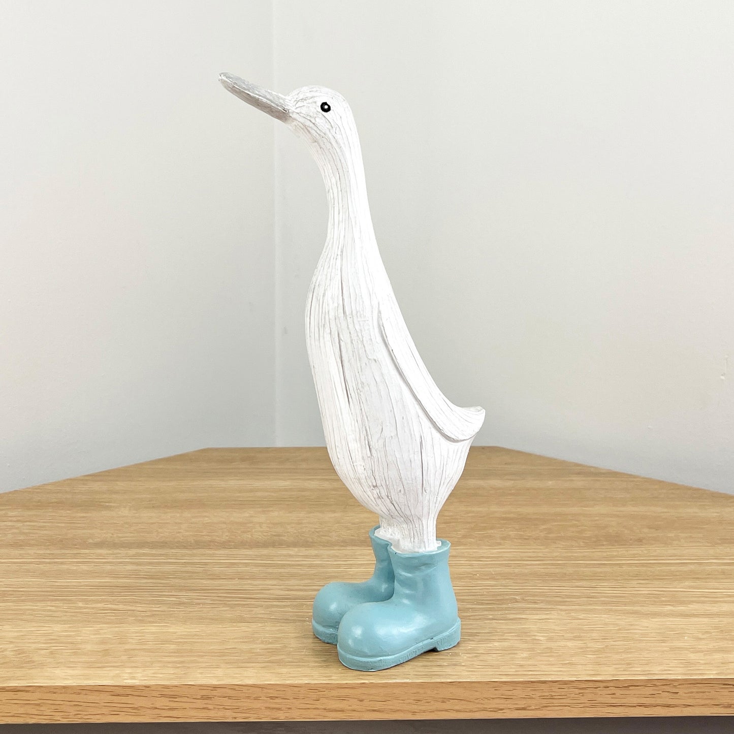 28cm Duck in Light Blue Boots Ornament - Resin