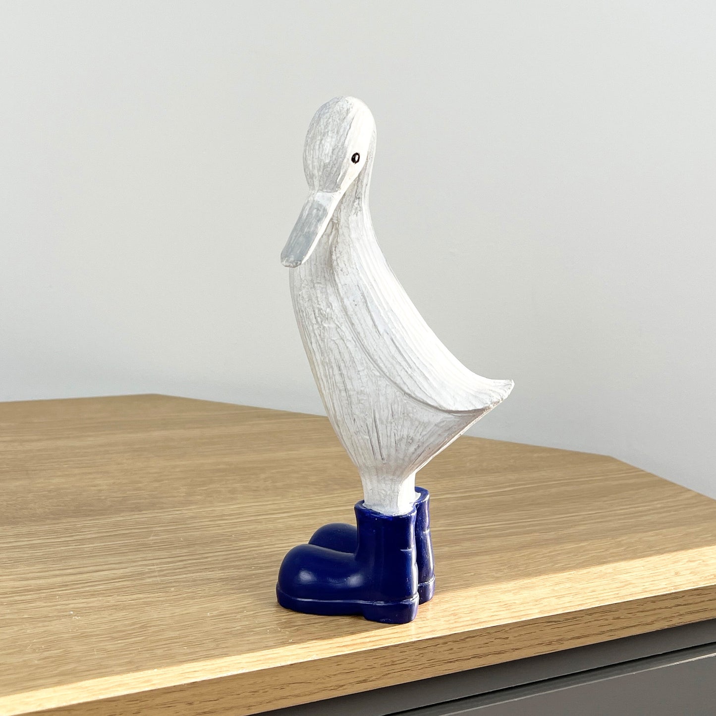 22.5cm Duck in Navy Boots Ornament - Resin