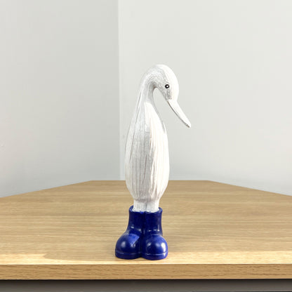 22.5cm Duck in Navy Boots Ornament - Resin