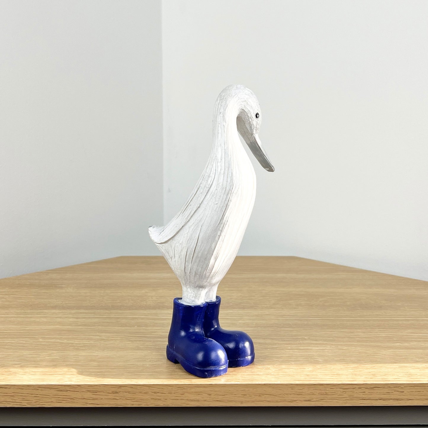 22.5cm Duck in Navy Boots Ornament - Resin