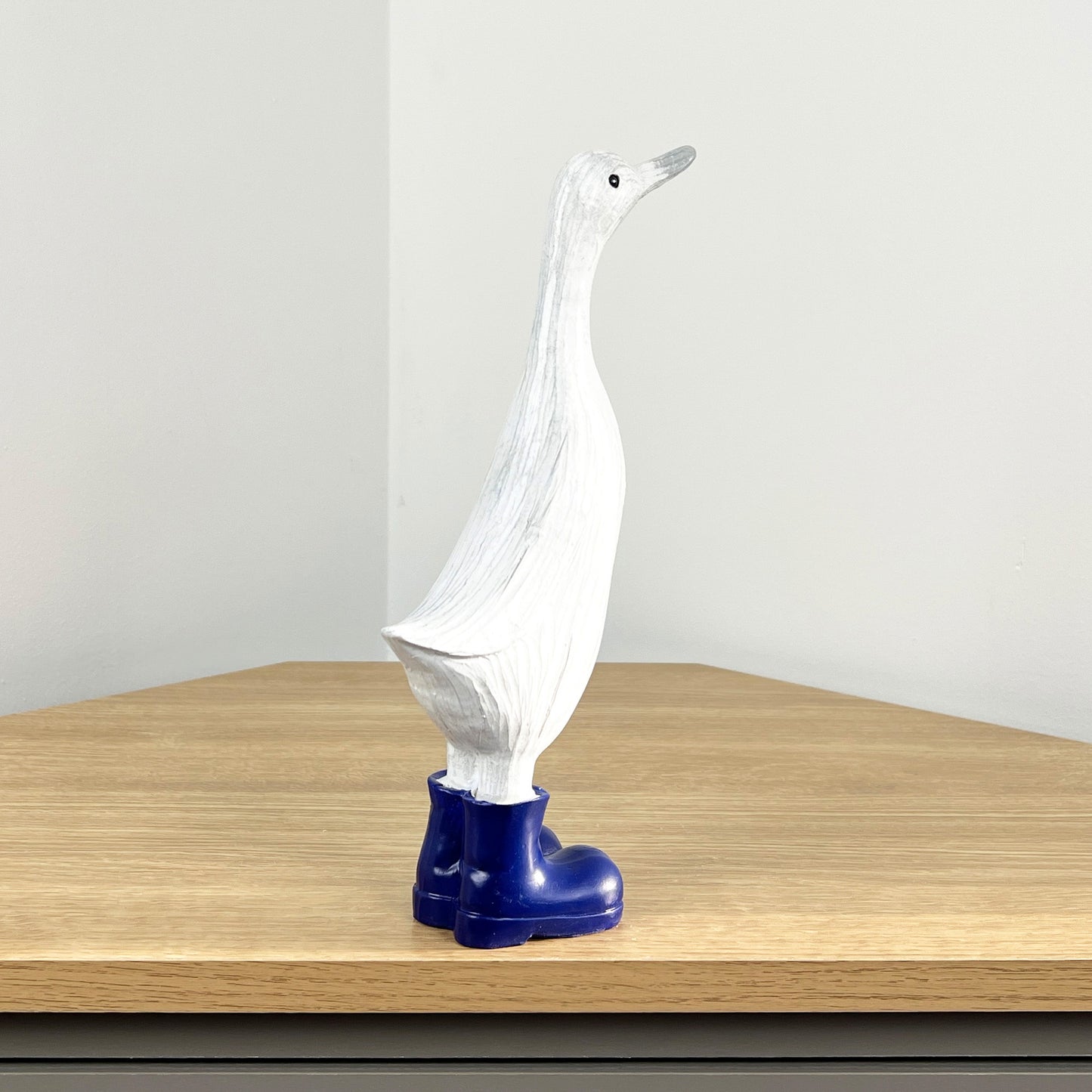 28cm Duck in Navy Blue Boots Ornament - Resin