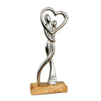 30cm Metal Couple on Wood Ornament