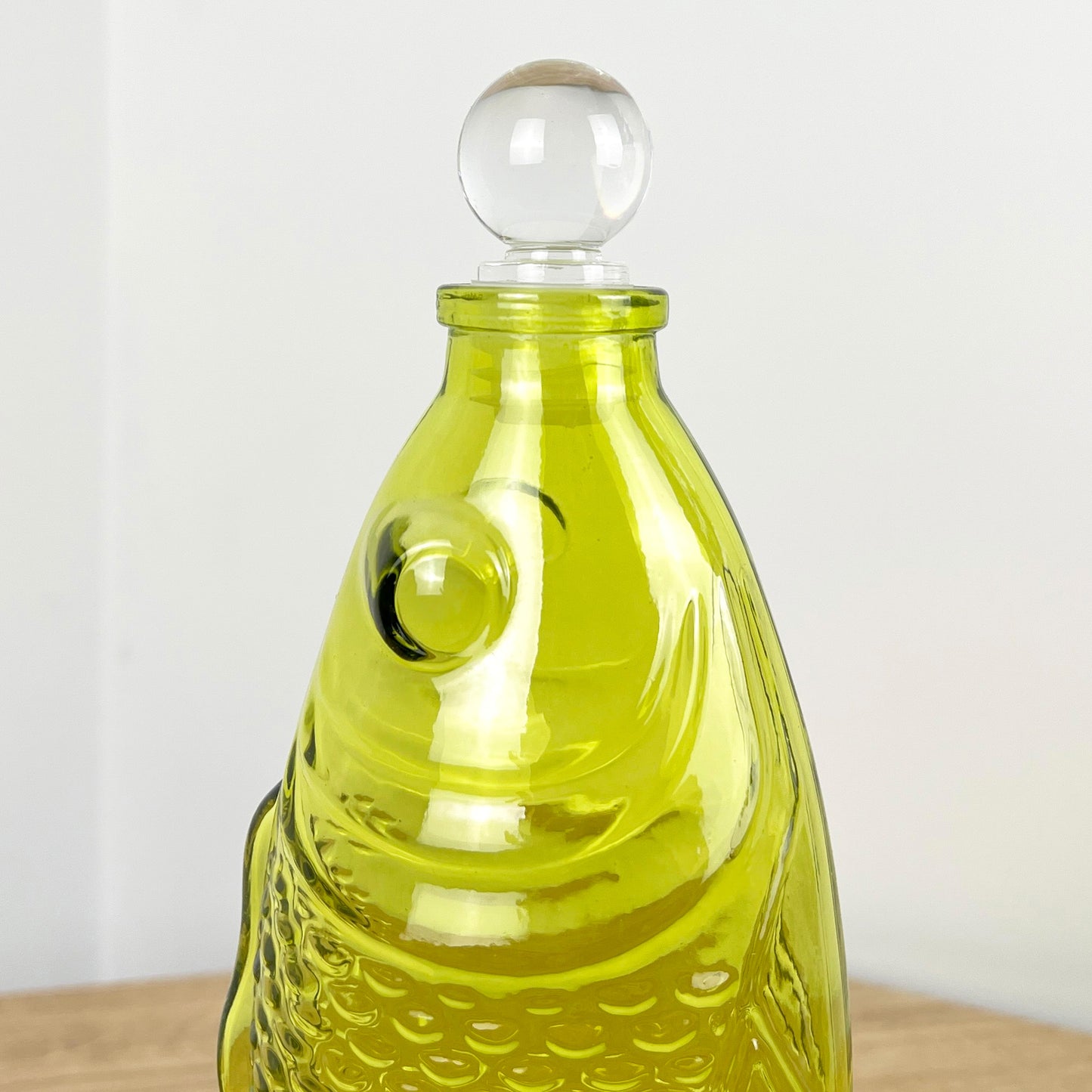 29.5cm Glass Fish Bottle - Green