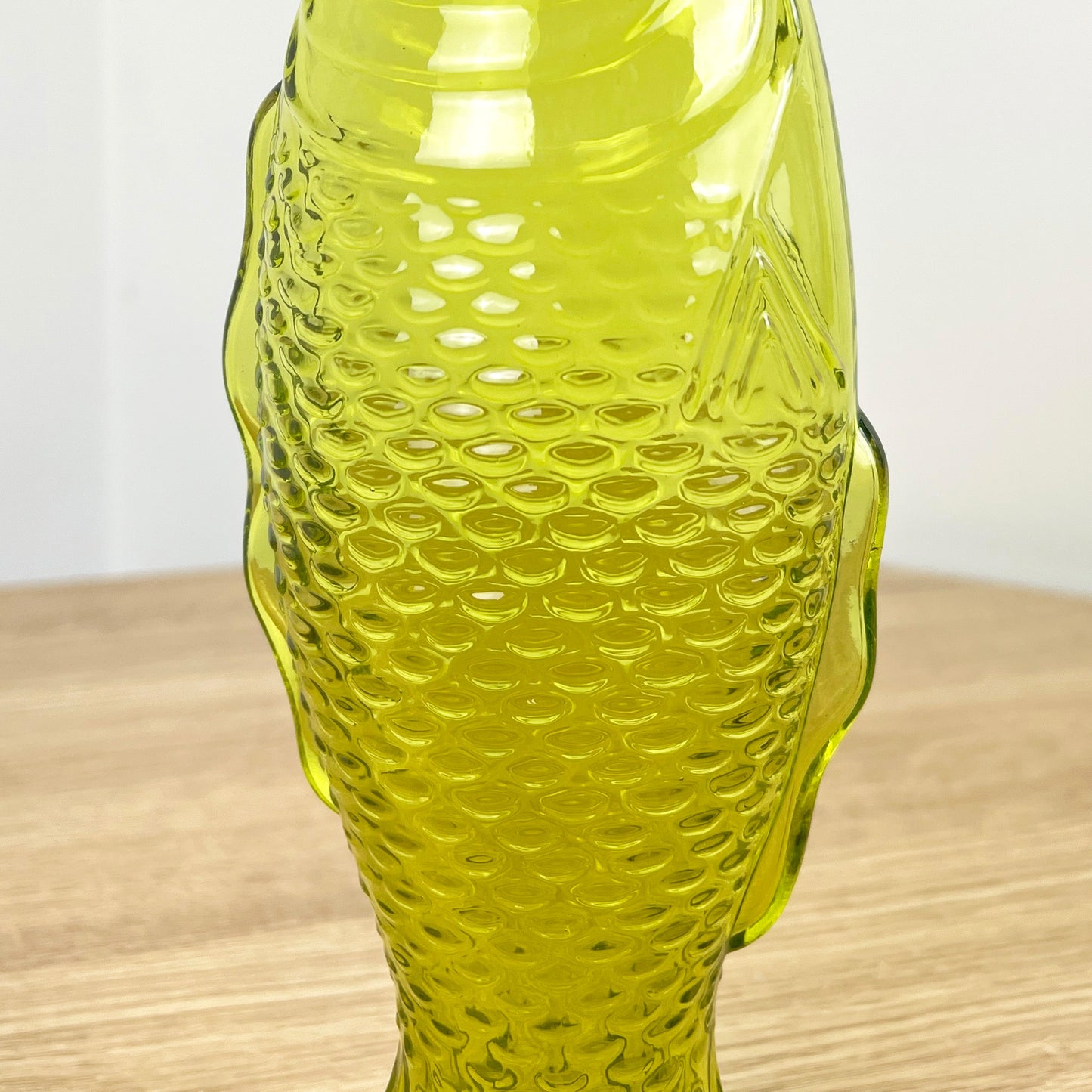 29.5cm Glass Fish Bottle - Green