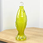 29.5cm Glass Fish Bottle - Green