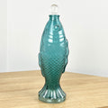 29.5cm Glass Fish Bottle - Blue
