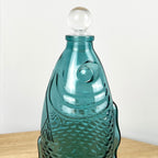 29.5cm Glass Fish Bottle - Blue