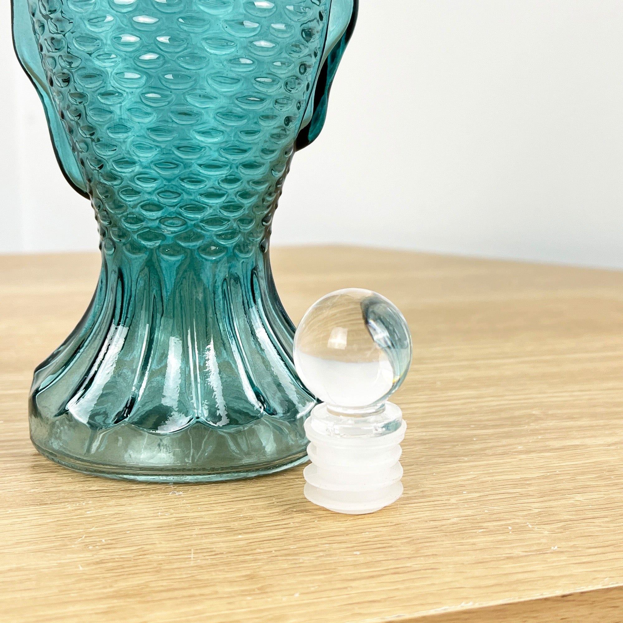 29.5cm Glass Fish Bottle - Blue