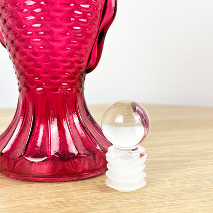 29.5cm Glass Fish Bottle - Pink