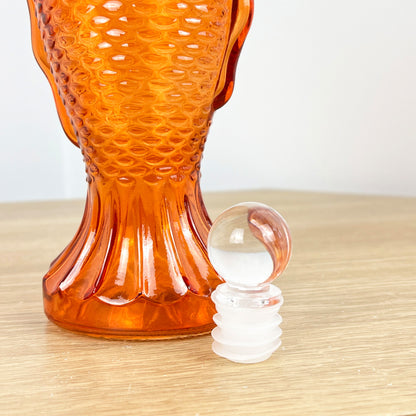 29.5cm Glass Fish Bottle - Orange