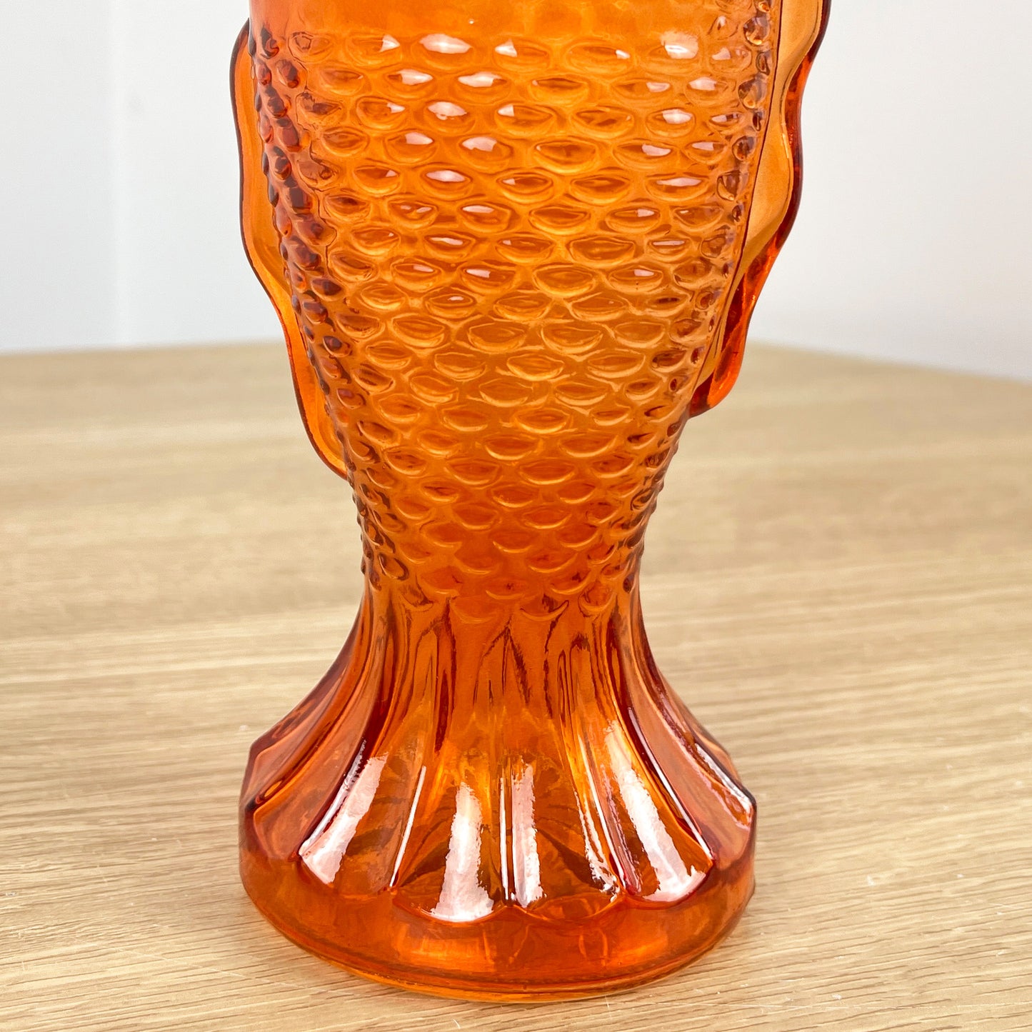 29.5cm Glass Fish Bottle - Orange