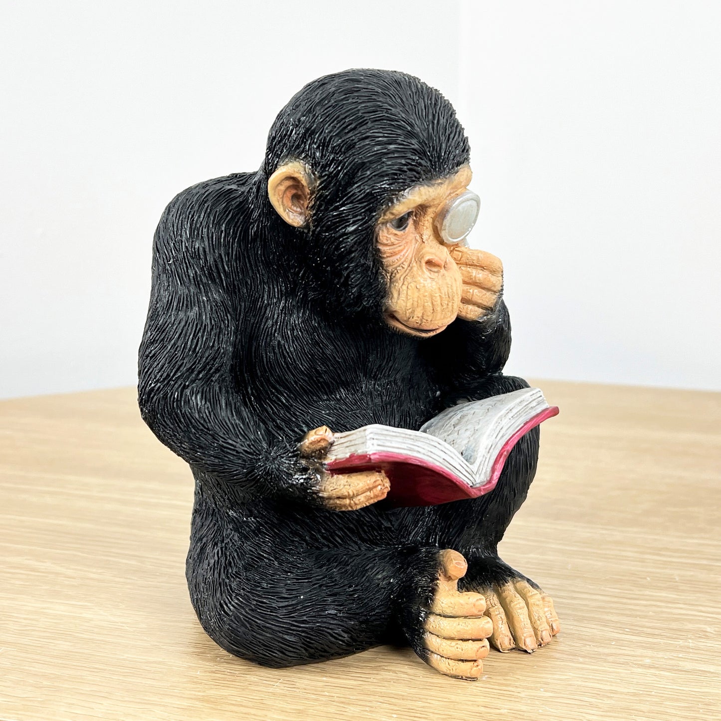 16cm Reading Monkey Ornament - Resin